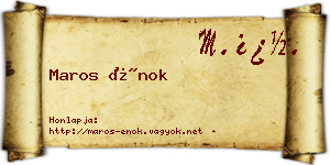 Maros Énok névjegykártya